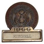 Bobby Mitchells 1966 US Open at The Olympic Club Contestant Badge