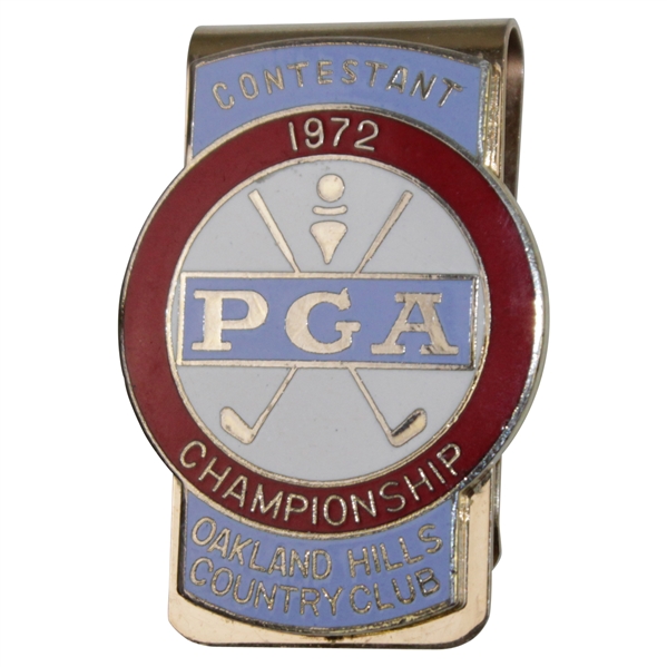 JC Snead's 1972 PGA Championship at Oakland Hills CC Contestant Badge