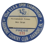1962 US Open at Oakmont CC Press Badge #171 - Jack Defeats Arnie in Playoff