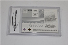 Johnny Miller Signed 2002 Upper Deck Fairway Fabrics Golf Card BECKETT Slabbed Near Mint 9