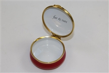 Classic Staffordshire Enamel Hand-Painted 'Far & Sure' Golf Scene in Original Box