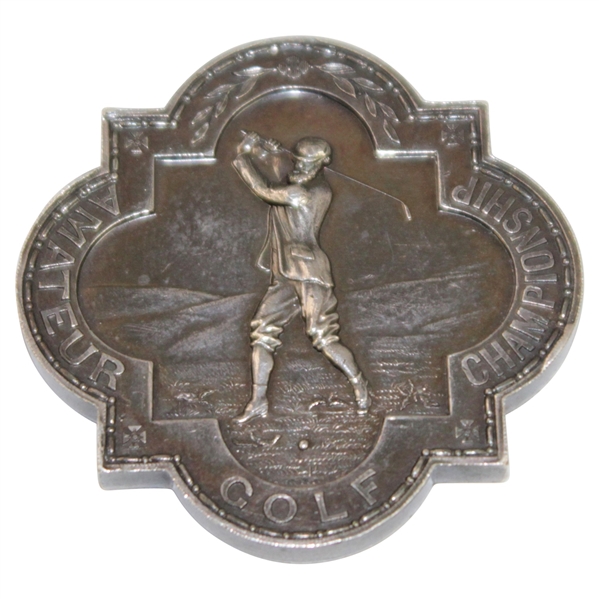 1950 British Amateur Championship Sterling Silver Runner-Up Medal Awarded to Dick Chapman with Letter