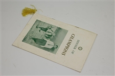 1963 Dinner of Champions Honoring Francis Ouimet Menu/Program - Boston, Ma.