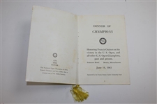 1963 Dinner of Champions Honoring Francis Ouimet Menu/Program - Boston, Ma.