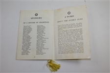 1963 Dinner of Champions Honoring Francis Ouimet Menu/Program - Boston, Ma.