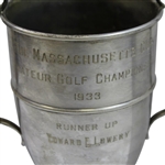 Eddie Lowery's 1933 Massachusetts Cup Golf Amateur Championship Runner-Up Trophy