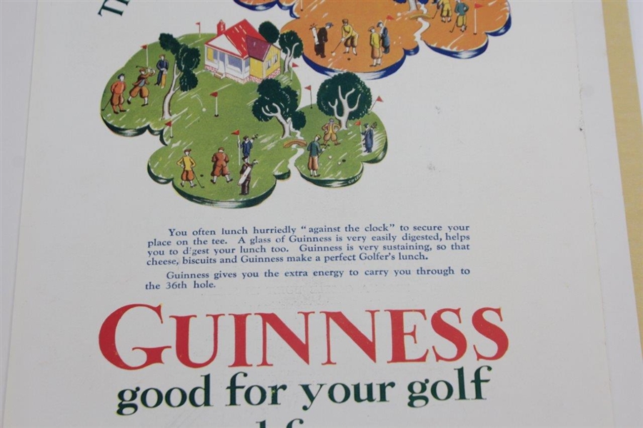 1929 The Tatler Full Color Guinness Beer Page Ad 'That Second Round' - Matted