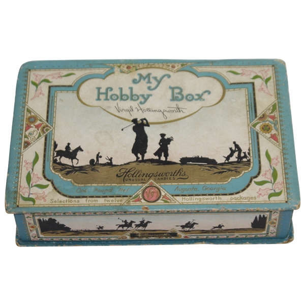 1920s Hollingsworths Golf & other Sports Themed Candy Hobby Box - Augusta, Ga.