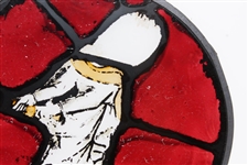 Contemporary Reproduction of 14th Century Gloucester Cathedral Stained Glass Golfer
