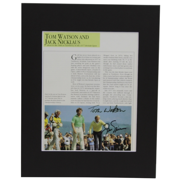 Jack Nicklaus & Tom Watson Signed Duel in the Sun Matted Page JSA ALOA