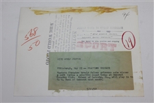 Arnold Palmer 9x7 US Open At Oakmont Grimace Wire Photo 5/23/62