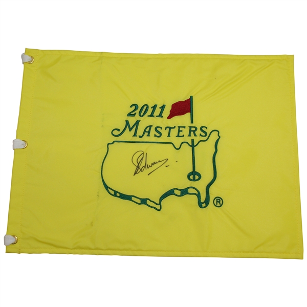 Charl Schwartzel Signed 2011 Masters Embroidered Flag JSA ALOA