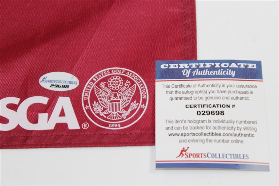 Rory McIlroy Signed 2013 US Open at Merion Red Screen Flag JSA ALOA