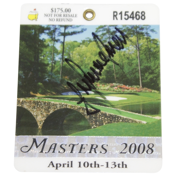 Trevor Immelman Signed 2008 Masters Series Badge #R15468 JSA ALOA