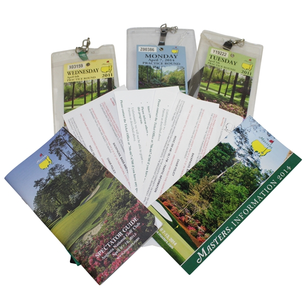 Three Masters Tickets 2011(x2) & 2014, Spec Guides (2014-2015) & Reminder Info