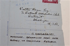 Personal Hand-Written Letter to Walter Hagen from His 1929 Caddy E. Hargraves