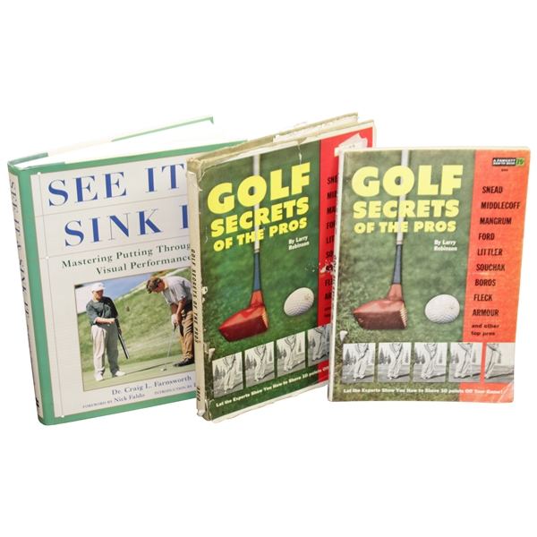 Three Golf Books: See It, Sink It, Golf Secrets of the Pros, & Golf Secrets of the Pros Softcover