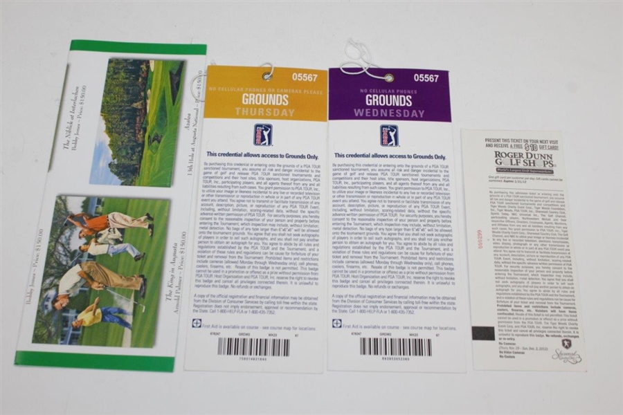 Tickets for The Players, Ryder Cup, & TW World Challenge with Booklets, Guides, & other
