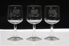 Three Augusta National Golf Club Members Wine Glasses
