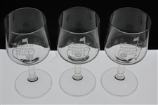Three Augusta National Golf Club Members Wine Glasses