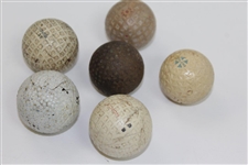 Six Vintage Golf Balls Including The Colonel, Mohawk, Demon, The Fore, Spalding, & other