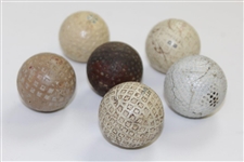 Six Vintage Golf Balls Including The Colonel, Mohawk, Demon, The Fore, Spalding, & other