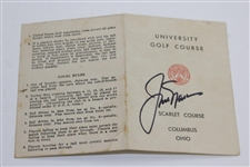 Jack Nicklaus Signed OSU Scarlet Course Scorecard with Course Map & O Letter JSA FULL #BB56249