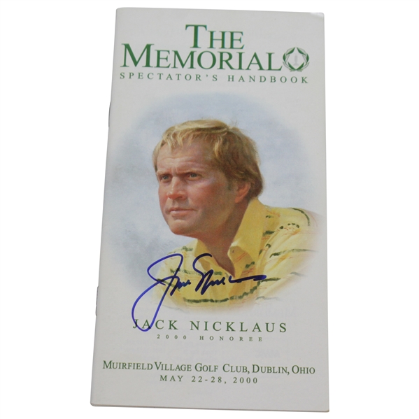 Jack Nicklaus Signed 2000 The Memorial Tournament Spectator Guide JSA #HH13130