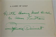 Francis Ouimet Signed 1932 1st Ed. 'A Game of Golf' Book Inscribed JSA ALOA
