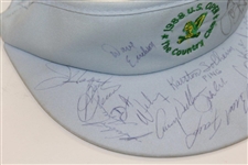 Multi-Signed 1988 US Open ay The Country Club Visor Including Kite, Solheim, Crenshaw, & others JSA ALOA