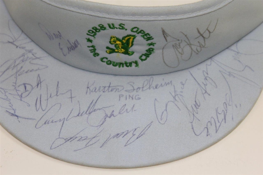 Multi-Signed 1988 US Open ay The Country Club Visor Including Kite, Solheim, Crenshaw, & others JSA ALOA