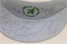 Multi-Signed 1988 US Open ay The Country Club Visor Including Kite, Solheim, Crenshaw, & others JSA ALOA