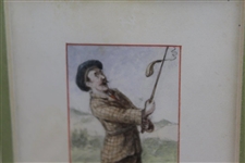 George Pipeshanks Original Artwork for Cope's 'A Duffers Stroke' Card #23 - Framed