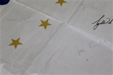 Tiger Woods & others Signed 1995 USGA Centennial House Flag - One of a Kind JSA ALOA