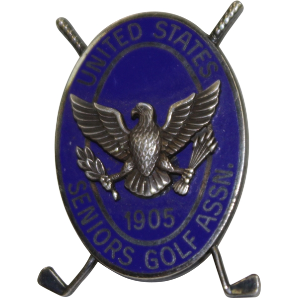 United States Seniors Golf Association Pin with Eagle & Crossed Clubs