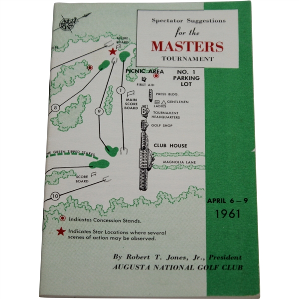 1961 Masters Tournament Spectator Guide - Gary Player Winner