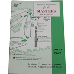 1962 Masters Tournament Spectator Guide - Arnold Palmer Winner