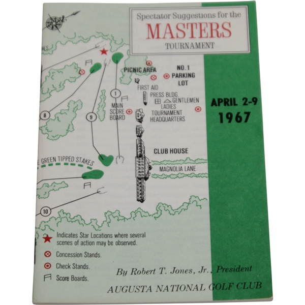 1967 Masters Tournament Spectator Guide - Gay Brewer Winner
