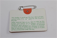 1977 Masters Tournament Series Badge #9909 - Tom Watson Winner