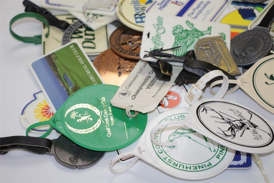 Thirty Assorted Bag Tags from Courses Around the World - Plastic & Metal
