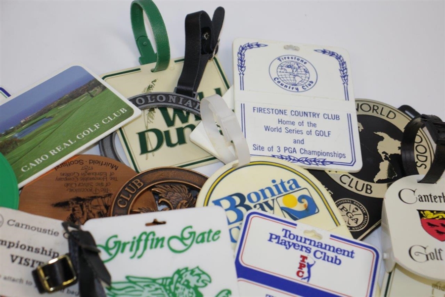 Thirty Assorted Bag Tags from Courses Around the World - Plastic & Metal