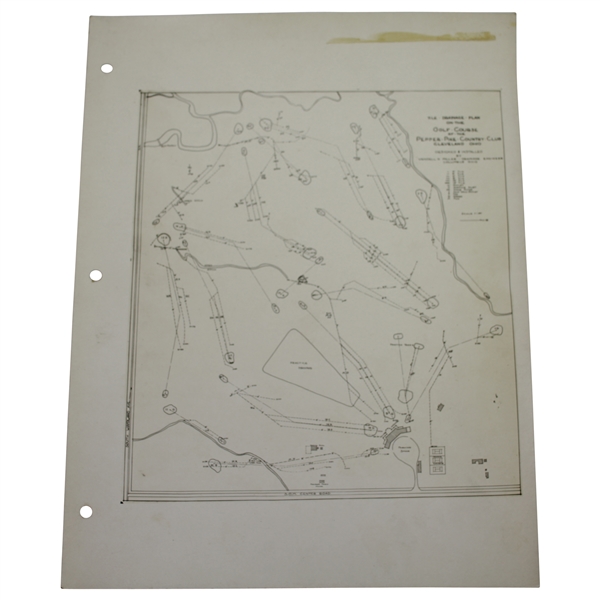 1920s Pepper Pike Country Club of Cleveland, OH. Drainage Plan Photo - Wendell Miller Collection