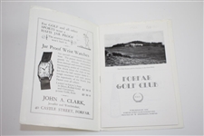 1932 Scottish Professional Golf Tournament at Forfar Golf Club Program/Booklet