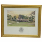 Pinehurst Fourth Green Painting Print with Donald Ross Remarque by Artist Bill Waugh - Framed 