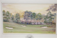 Pinehurst Fourth Green Painting Print with Donald Ross Remarque by Artist Bill Waugh - Framed 