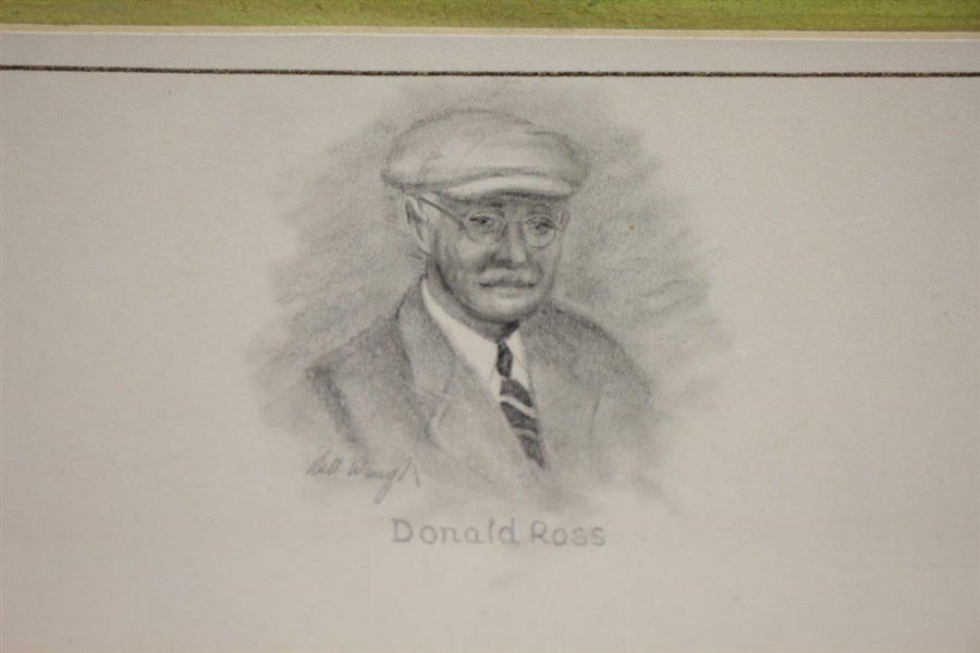 Pinehurst Fourth Green Painting Print with Donald Ross Remarque by Artist Bill Waugh - Framed 