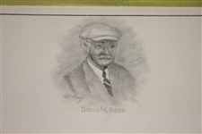 Pinehurst Fourth Green Painting Print with Donald Ross Remarque by Artist Bill Waugh - Framed 