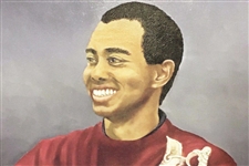 Tiger Woods with Claret Jug Ltd Ed Canvas Print by Bill Waugh #4/25
