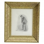 Circa 1890s Old Tom Morris Addressing Golf Ball Print - Framed