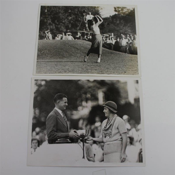 Two Original Glenna Collette Vare Photos - Follow Through & USGA President Presents Prize